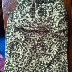 LuLaRoe OS green floral legging RARE PRINT NWOT